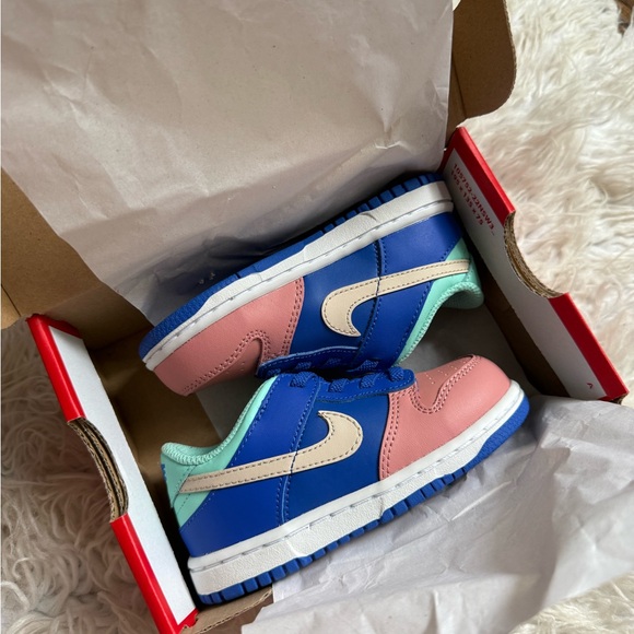 Nike Kids Sneakers in Blue, Pink, and Mint - Picture 1 of 6